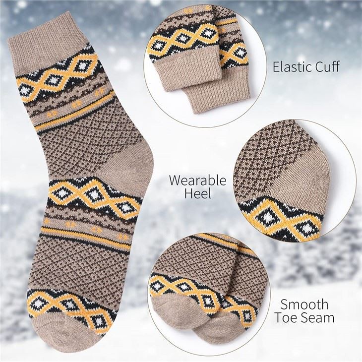 wholesale designer retro Vintage Patterned Autumn Winter Women's Wool Socks (2)
